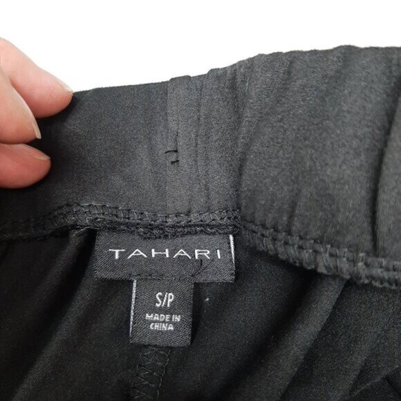Tahari Womens Relaxed Fit Elastic Waistband Drawstring Jogger Black Size Small - Picture 7 of 9